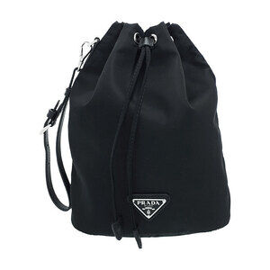 Prada ReNylon Pouch drawstring wristlet Clutch Black